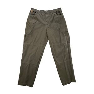 North River Mens 38x30 Olive Green Cotton Canvas Cargo Pants Straight Leg D-Ring